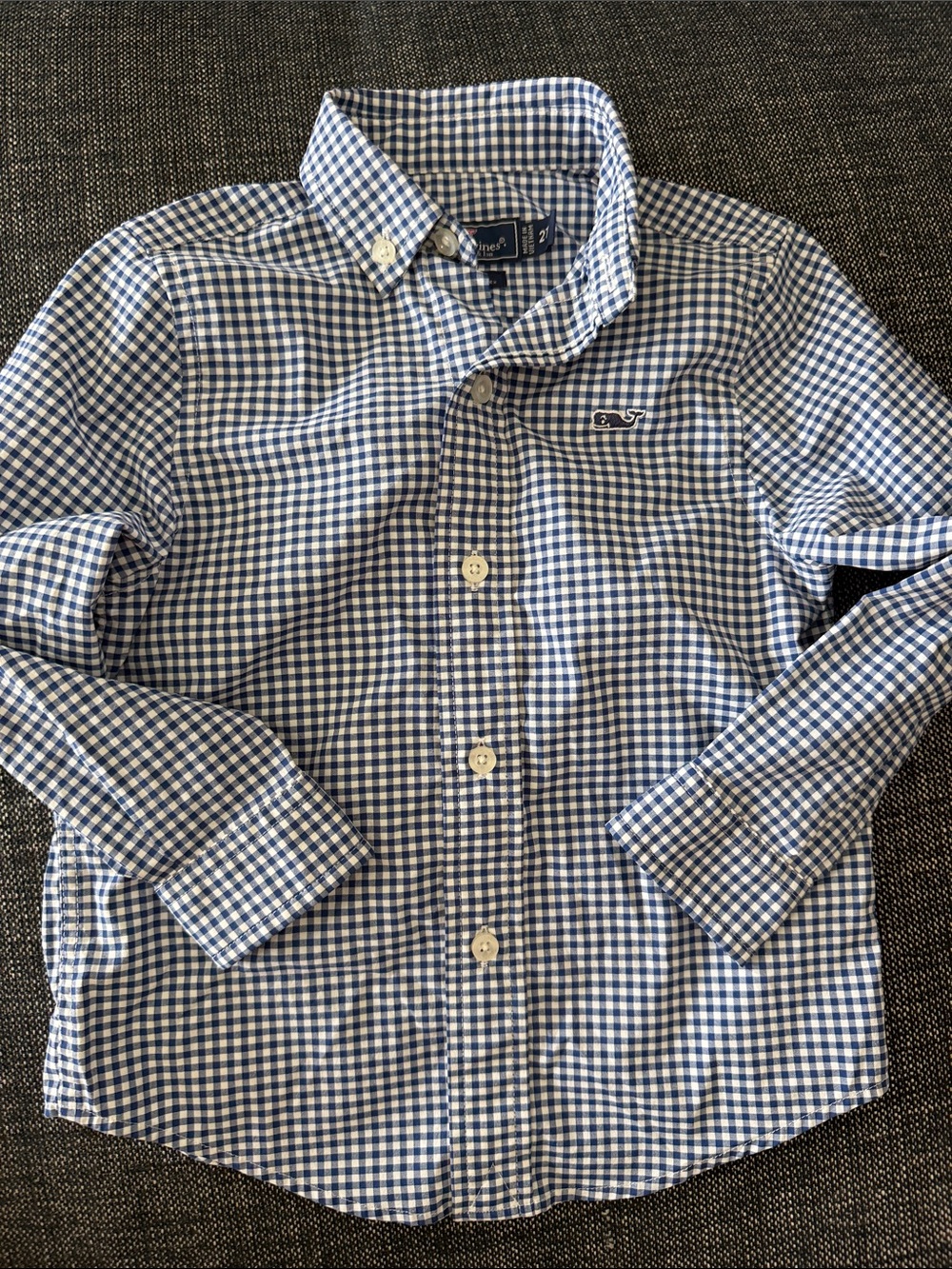 Vineyard Vines Blue and White Gingham Button-Down Shirt
